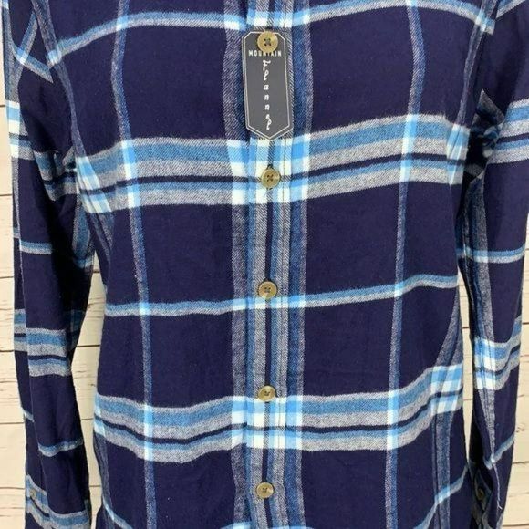 Hudson and Barrow Men's Blue Plaid Button Down Shirt Size Medium - Picture 5 of 9